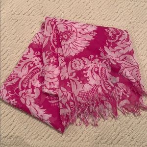 J.Crew pink damask pattern scarf